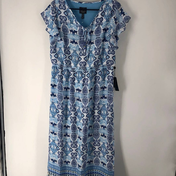 NWT Adrianna Papell 12P Paisley Flowy Summer Dress - Picture 3 of 15